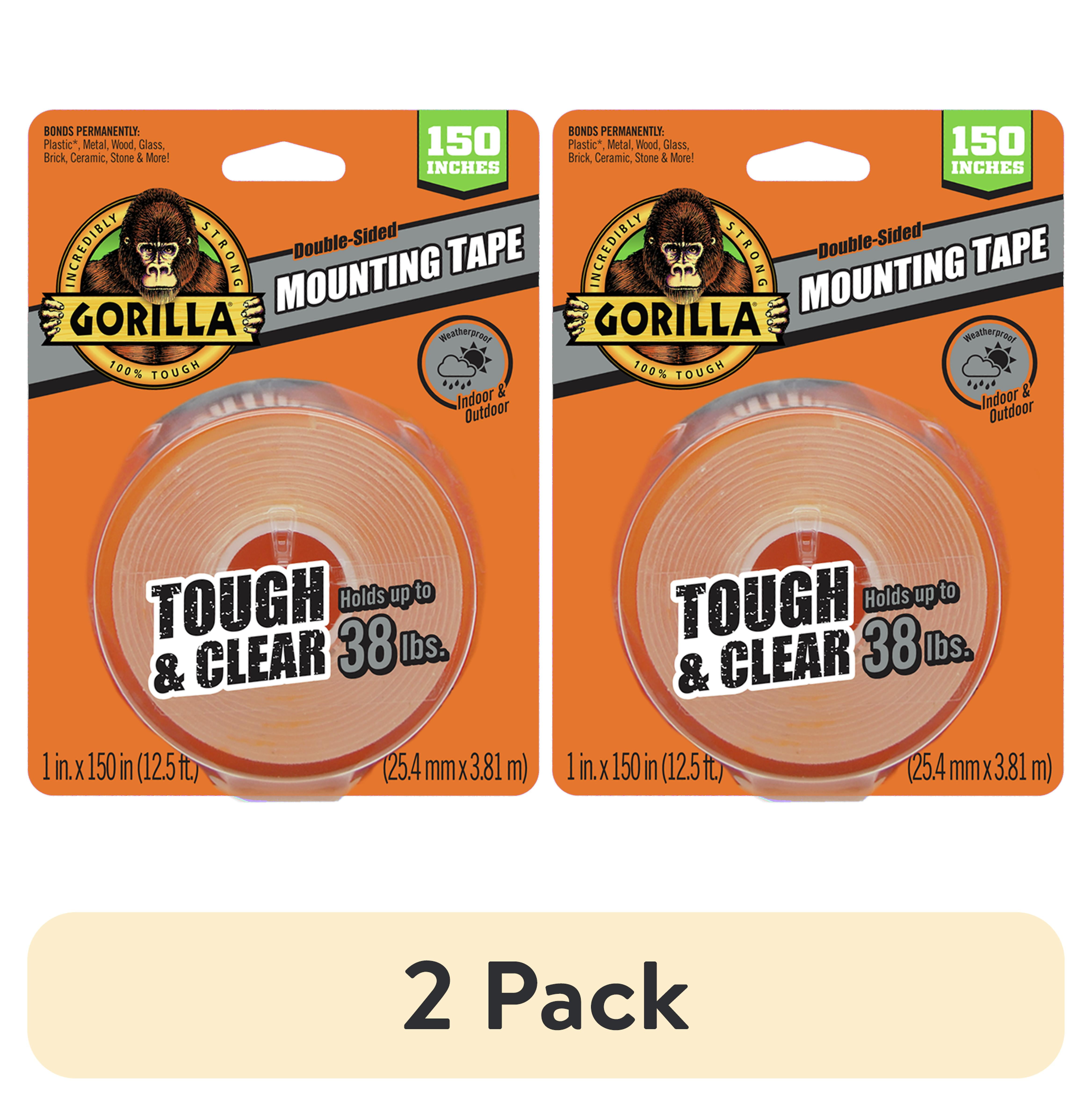 2 pack) Gorilla Tough & Clear Double-Sided Mounting Tape1 x 150