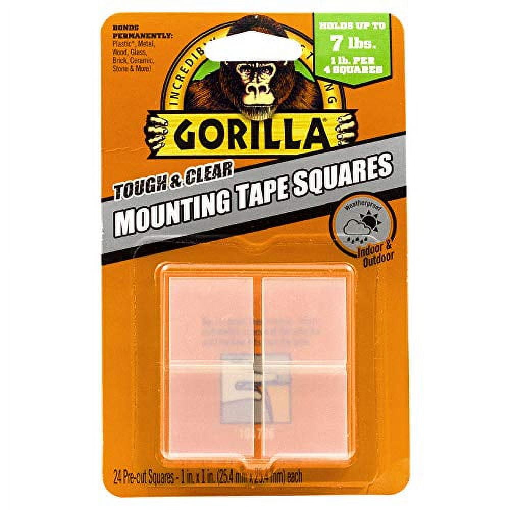 Scotch Mount Double Sided Mounting Tape Squares, 1 x 1 in, Clear, 144 Pack