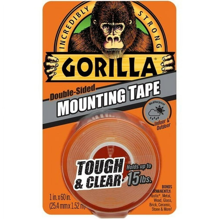 Gorilla® Tough and Clear Double-Sided Mounting Tape, Holds Up to