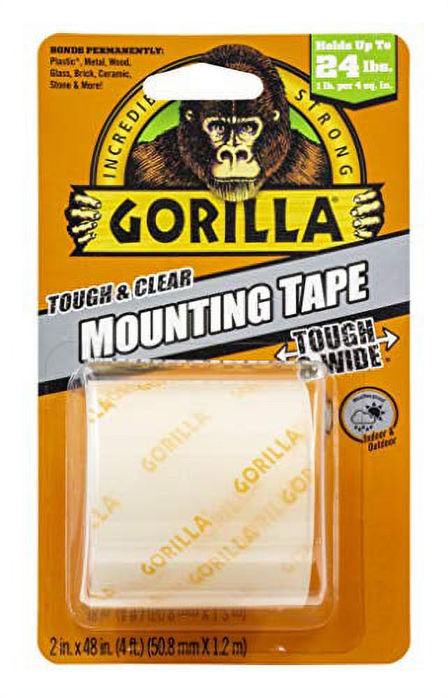 Gorilla Tough & Wide, Heavy Duty Double Sided Mounting Tape, 2" x 48
