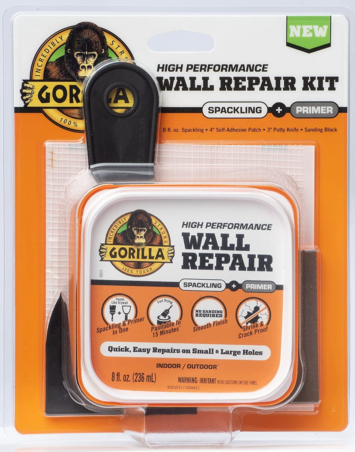 Gorilla Wall Repair Kit Featuring Gorilla Heavy Duty Wall Repair
