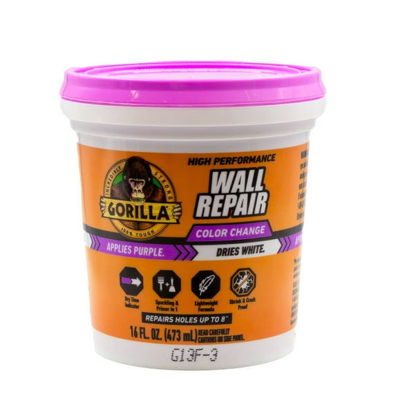 Gorilla Wall Repair Spackle Color Change 16 oz Tub