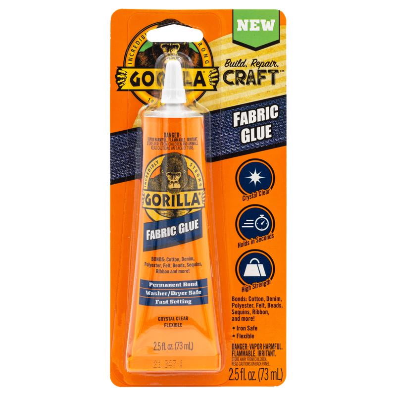 Gorilla Waterproof Fabric Glue, Clear, 2.5 fl oz