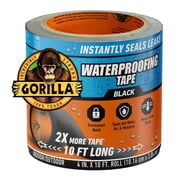 Gorilla Waterproof Patch & Seal Black Tape 4 inch x 10 Foot Roll