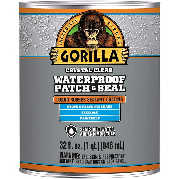Gorilla Waterproof Patch & Seal Liquid, Clear, 32 Ounces, Pack of 1