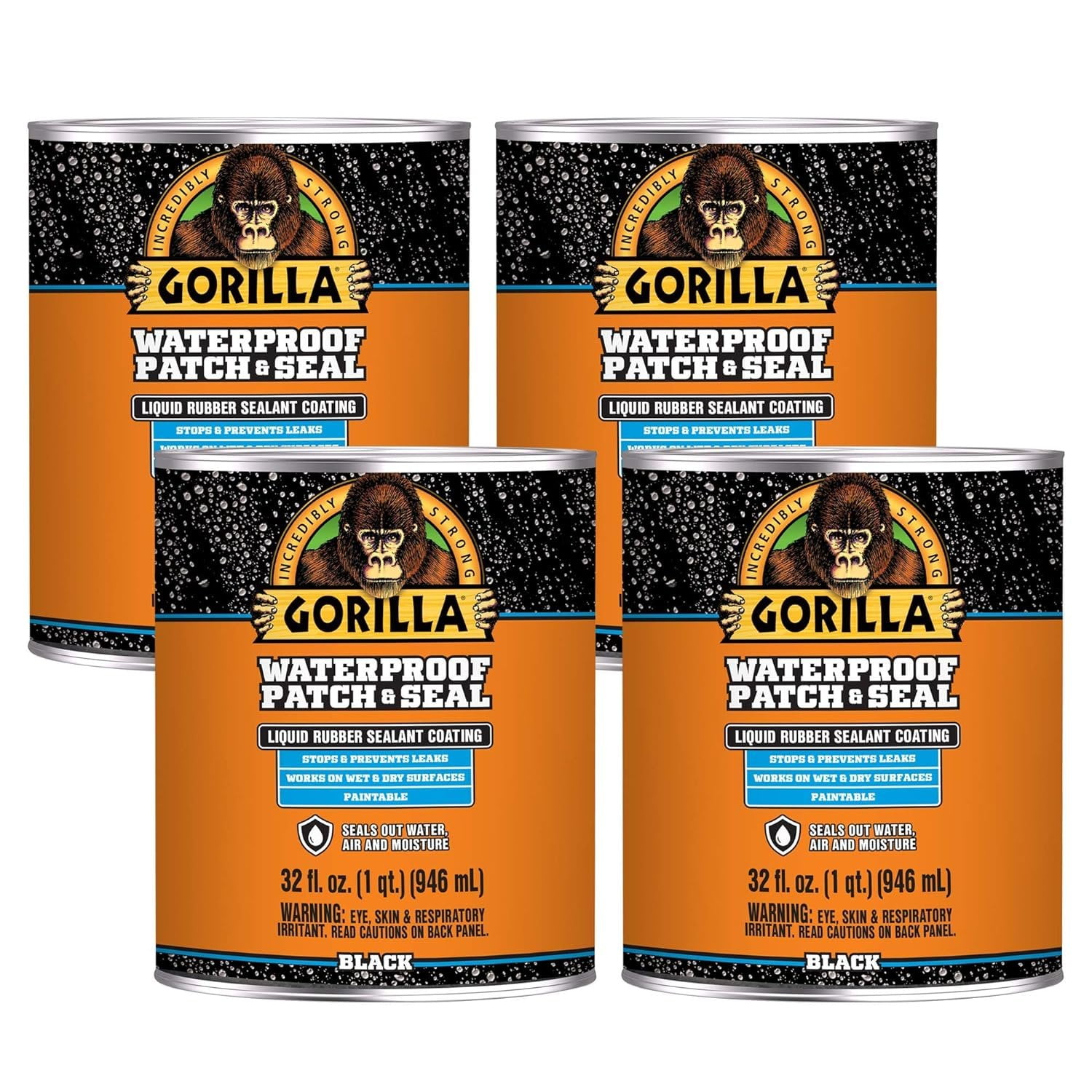 Gorilla 9044711 Waterproof Patch & Seal Tape 3m Black/White (Twin Pack