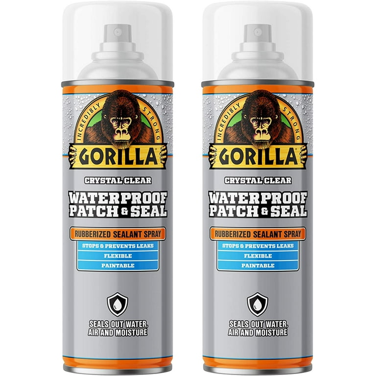 Gorilla Waterproof Patch & Seal Rubberized Sealant Spray, Crystal Clear, 14oz (Pack of 2) 2 - Pack