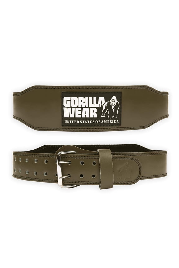 4 Inch Padded Leather Lifting Belt - Army Green