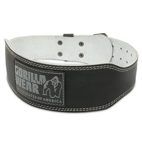 Gorilla Wear 4 Inch Padded Leather Lifting Belt - Black/Gray