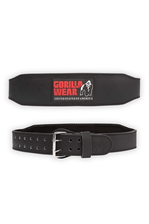 4 Inch Padded Leather Lifting Belt - Black/Red