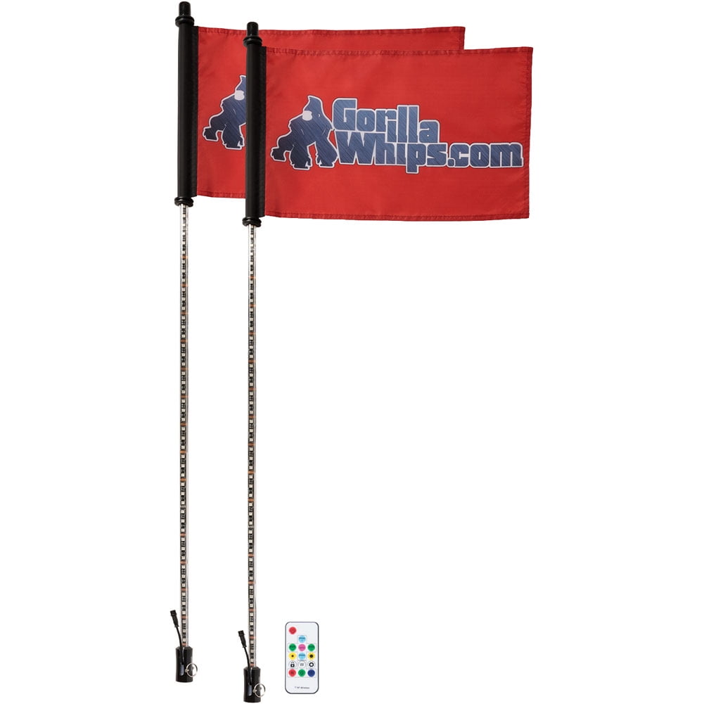 Gorilla Whips LED Xtreme Lighted Whip with Wireless Remote 4' Pair
