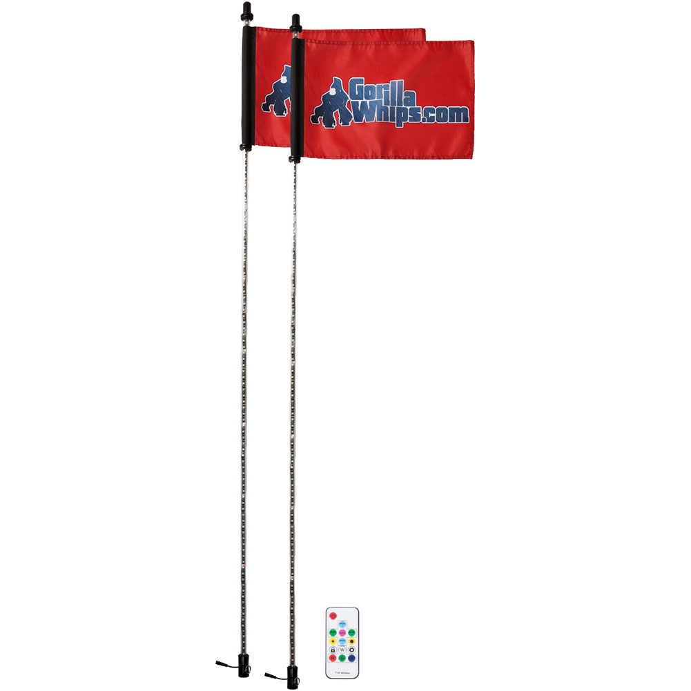 Gorilla Whips LED Xtreme Lighted Whip with Wireless Remote 6' Pair