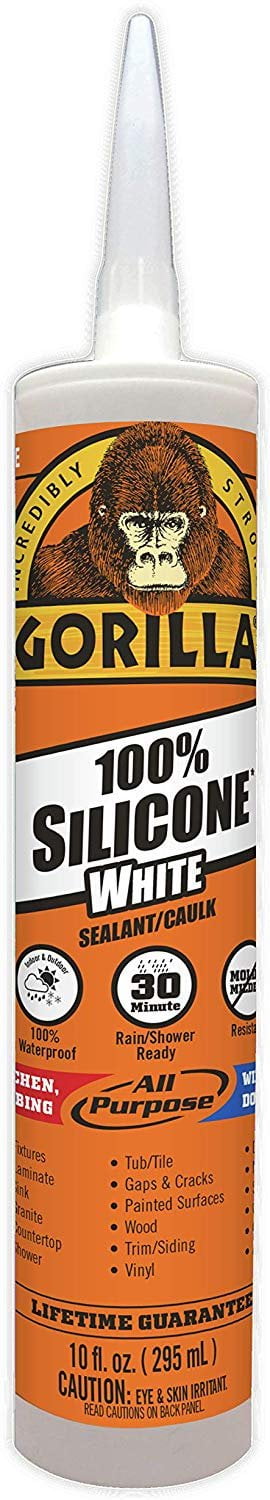 Gorilla Waterproof Caulk & Seal 100% Silicone Sealant - White