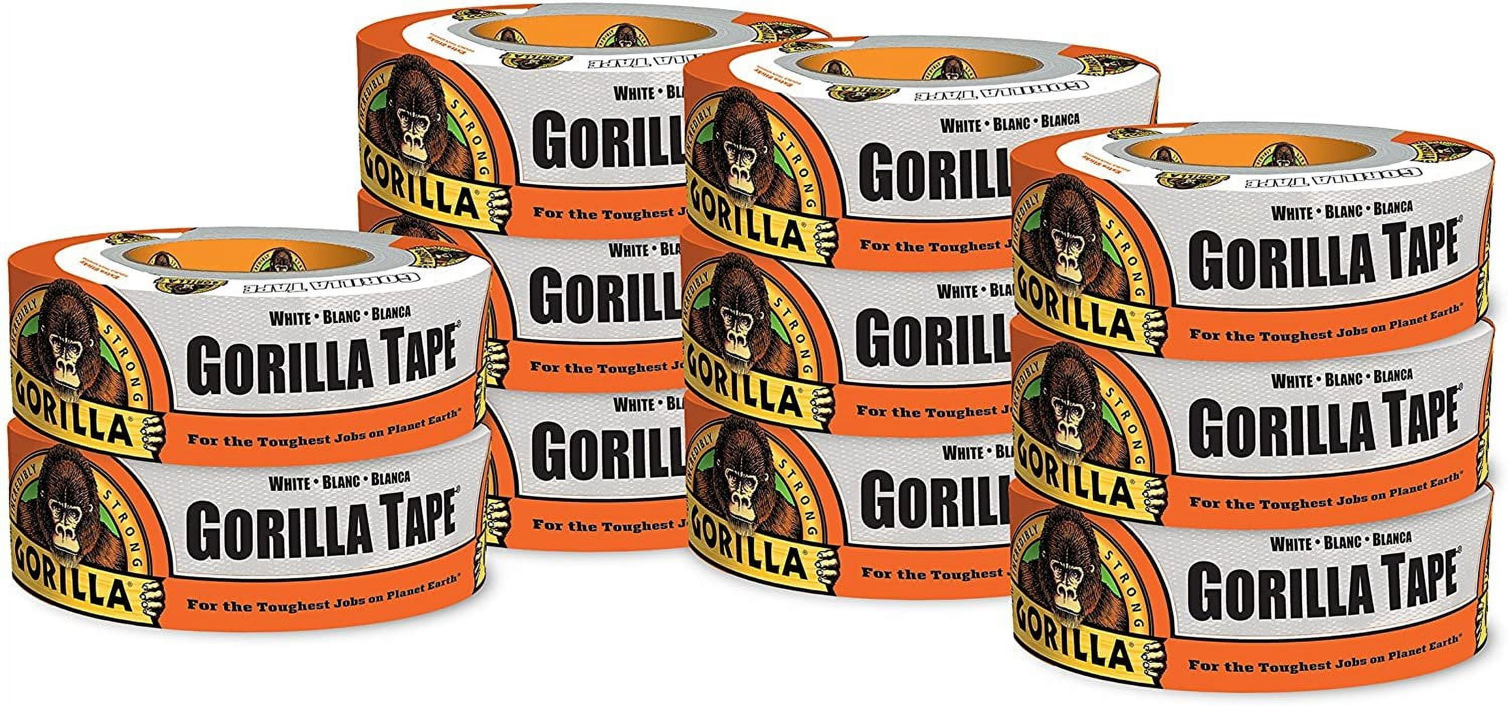 Gorilla White Duct Tape, 1.88" x 30 yd, White, Pack of 11