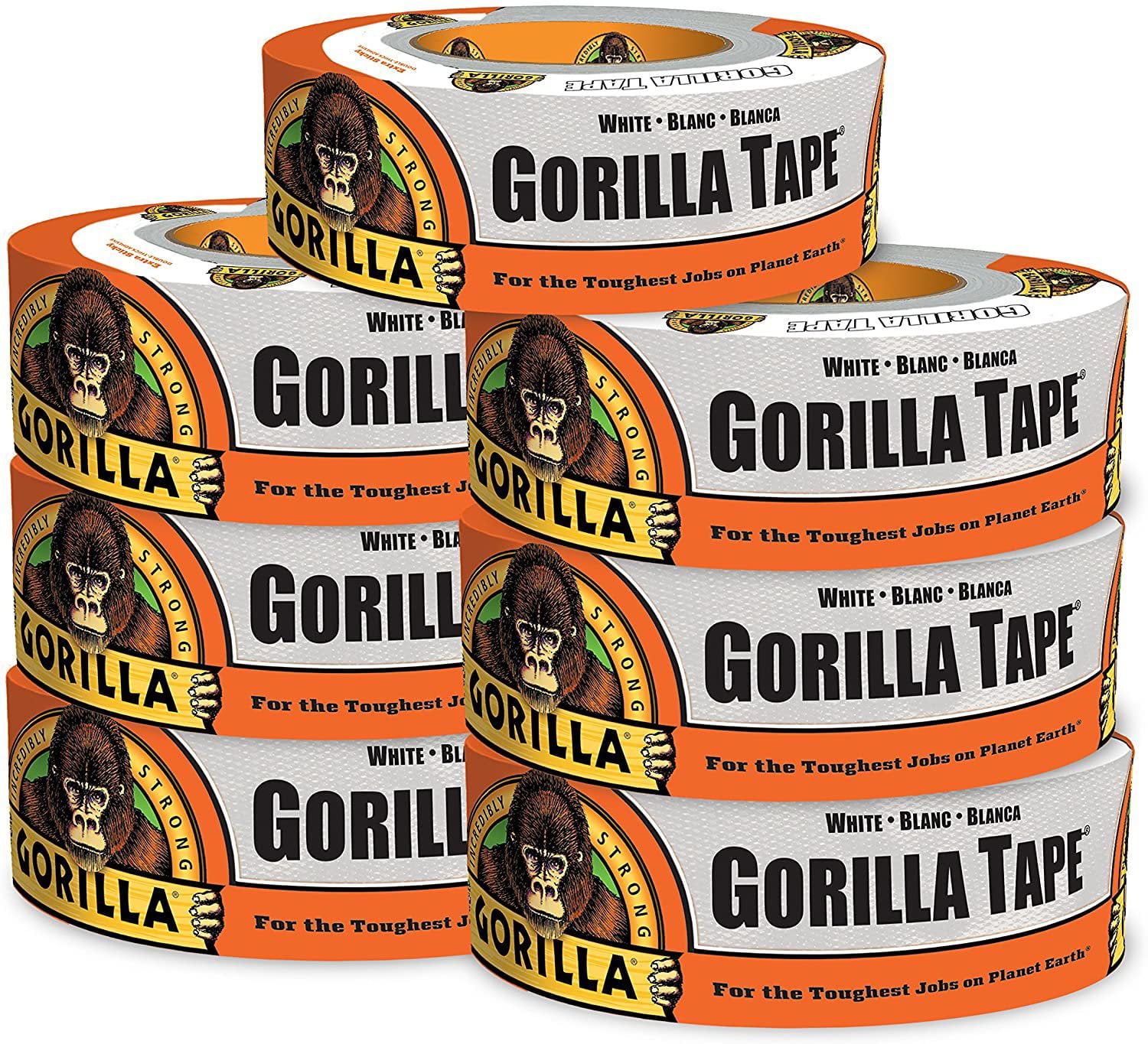 Gorilla White Duct Tape, 1.88 x 30 yd, White, Pack of 7 