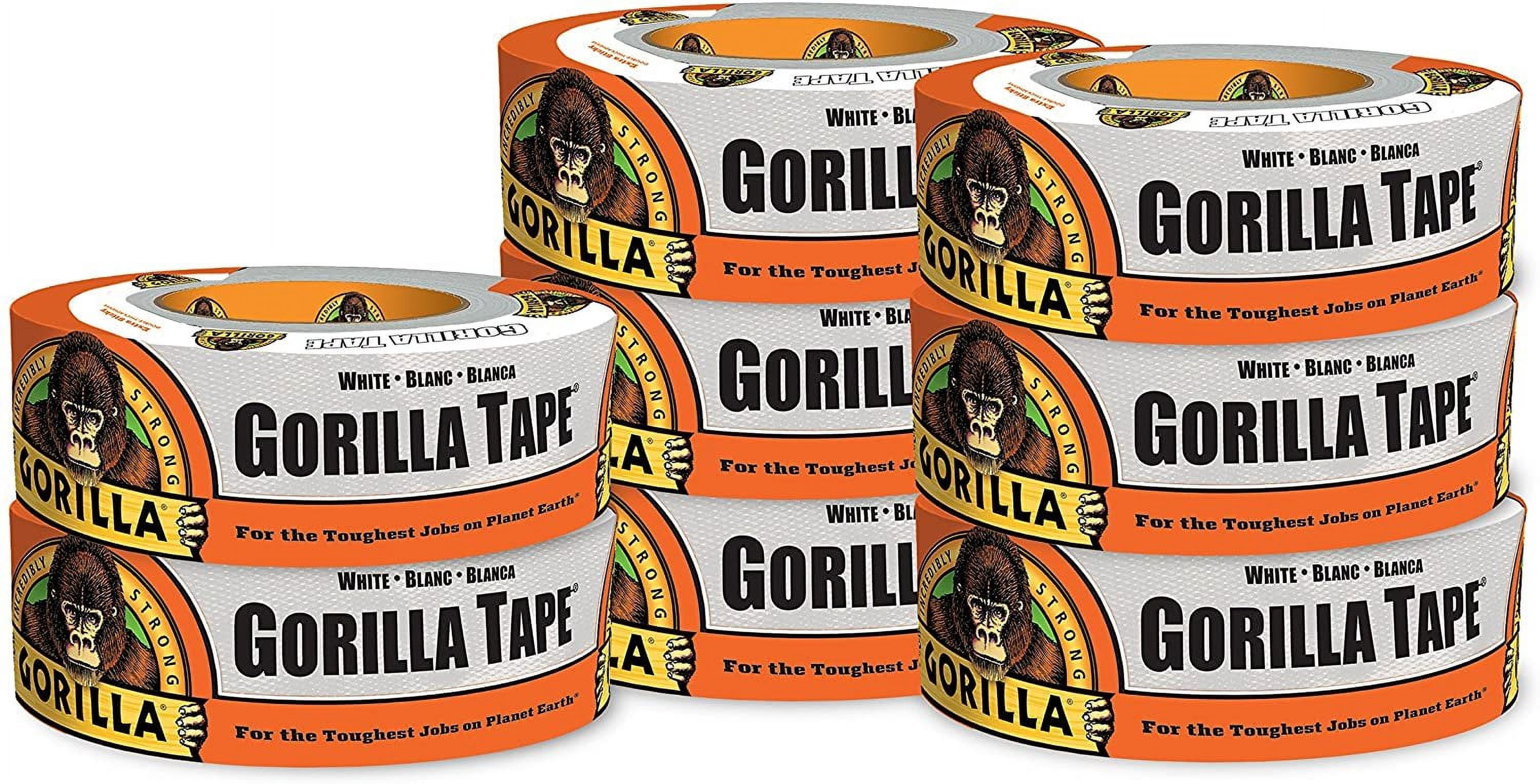 Gorilla Glue Gorilla White Duct Tape, 1.88" x 30 yd, White, Pack of 9 — Residential Use, Standard Application