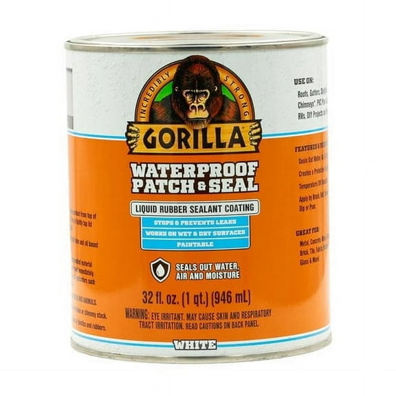 Gorilla White Rubber-Based Liquid Rubber Waterproof Sealer 32 oz (Pack of 6)