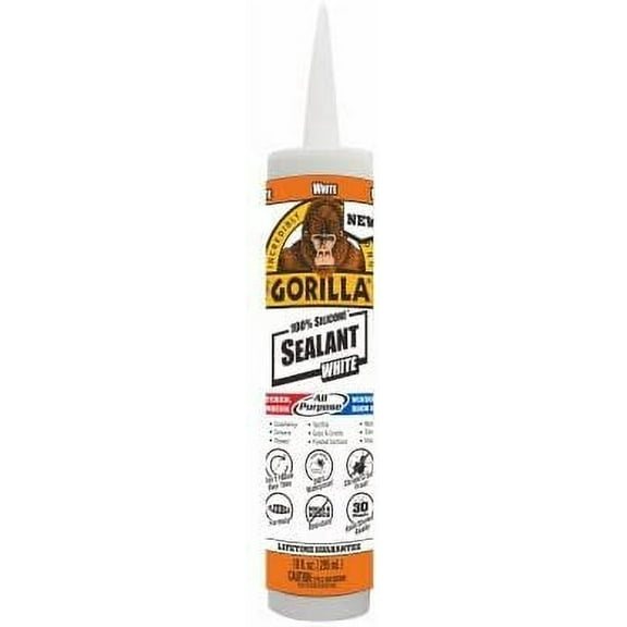 Gorilla White Silicone All Purpose Sealant 10 oz. - Case of: 12