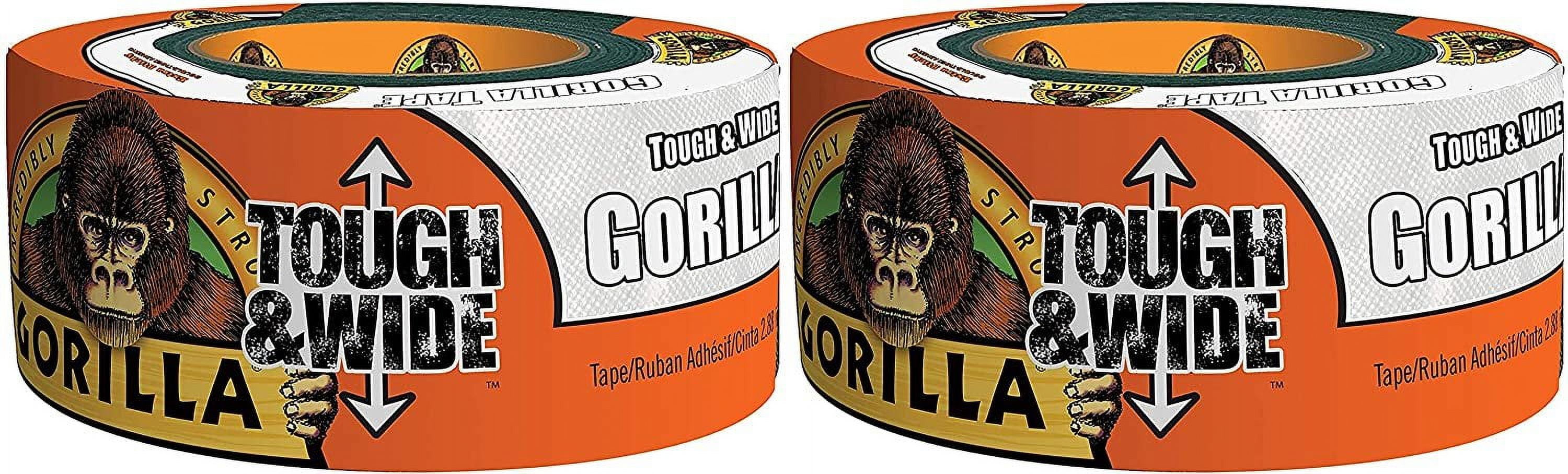 Gorilla White Tough & Wide Duct Tape, 2.88" x 25 yd, White, 2 Pack