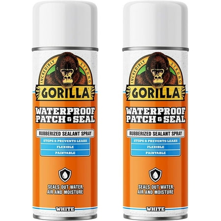 Gorilla Glue Waterproof Patch & Seal Spray - White, Spray Adhesive - 2 Pack