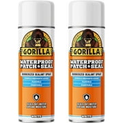 2-pack Gorilla Glue Waterproof Patch & Seal Spray - White, Spray Adhesive - 2 Pack   Residential Use, Standard Application