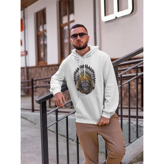 Gorilla With Aztec Headdress Hoodie Men -Image by Shutterstock, Male Medium