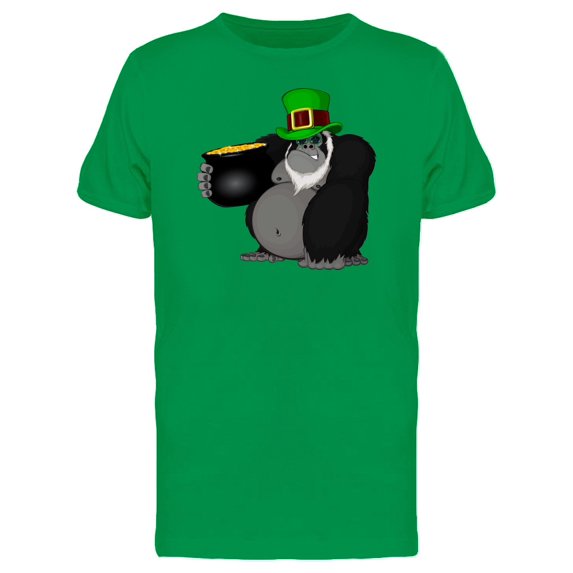 Gorilla With Leprechaun Pot Tee Men's -Image by Shutterstock