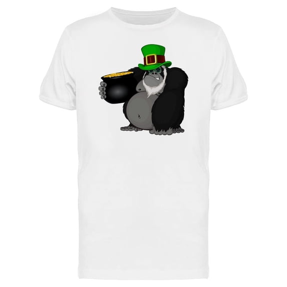 Gorilla With Leprechaun Pot Tee Men's -Image by Shutterstock