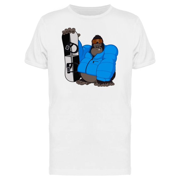 Gorilla With Snowboard Blue Tee Men's -Image by Shutterstock