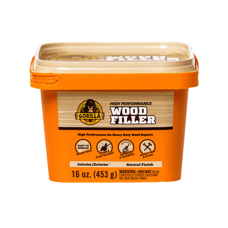 Gorilla Wood Filler 16 Ounce Tub, Natural Wood Finish for Hardware Adhesives - Image 9