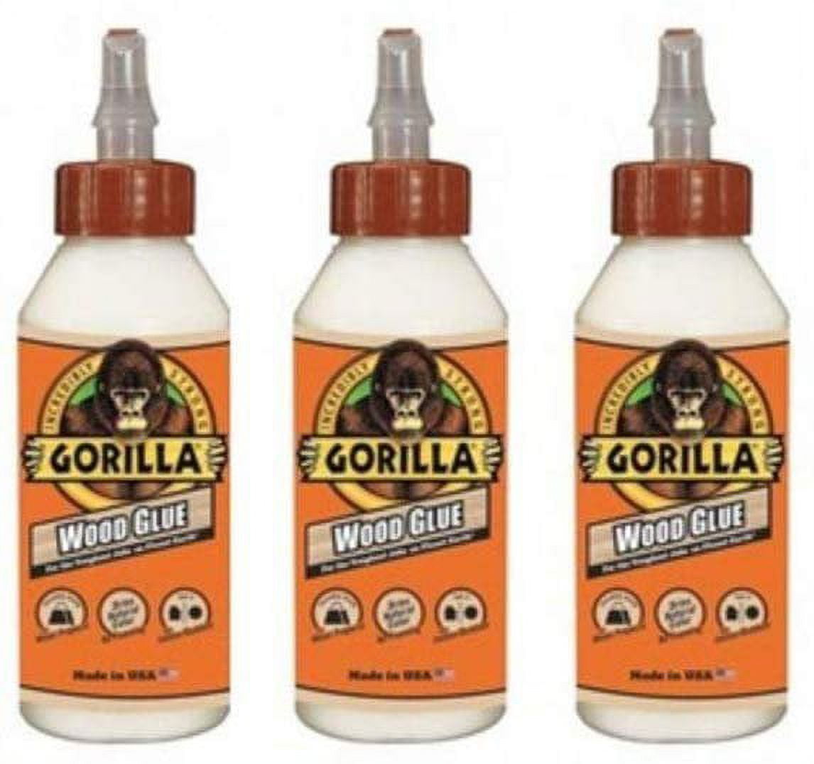Gorilla Wood Glue, 8 Ounce Bottle, 3 Pack