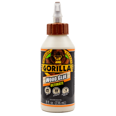 Gorilla Ultimate Waterproof Wood Glue, Natural Wood Color, 8 Ounce - Waterproof for Indoor or Outdoor Projects and Repairs
