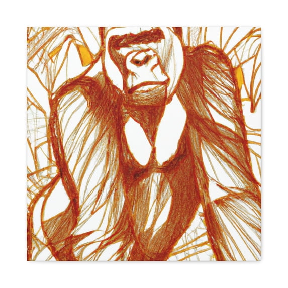 Gorilla in Moonlight. - Canvas