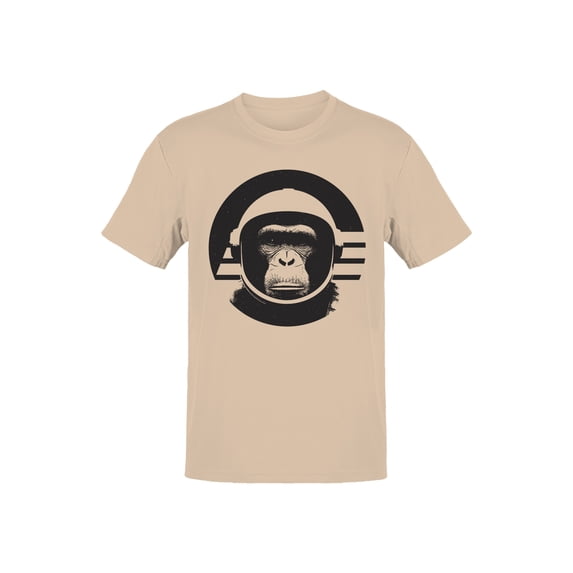 Gorilla in Space Helmet Graphic Men's Natural T-Shirt