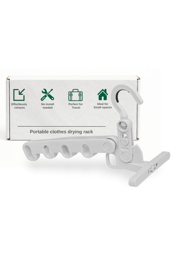 Go - Folding Clothes Drying Rack - Travel Essentials for Laundry - Portable and Collapsible with Hook - Clothes Rack Cruise Ship Essentials, RV, Traveling and Small Room