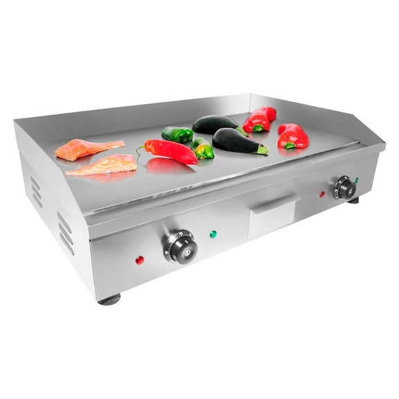 GorillaRock Flat Top Griddle | Teppanyaki Grill with Double Thermostat | No plug | Manual Control | 29.00" x 18.00" | 110V