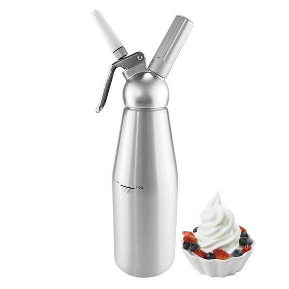 GorillaRock Whipped Cream Dispenser | 1 L Capacity | + 3 Decorating Nozzles