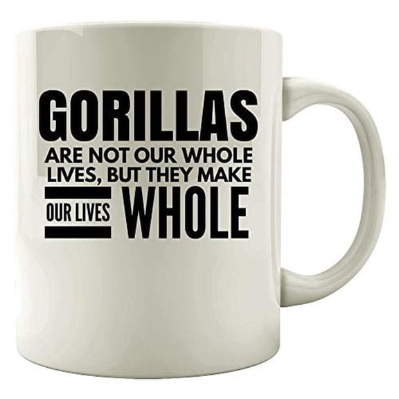 Gorillas 11 oz Coffee Mug - Make Our Lives Whole White Ceramic Gift