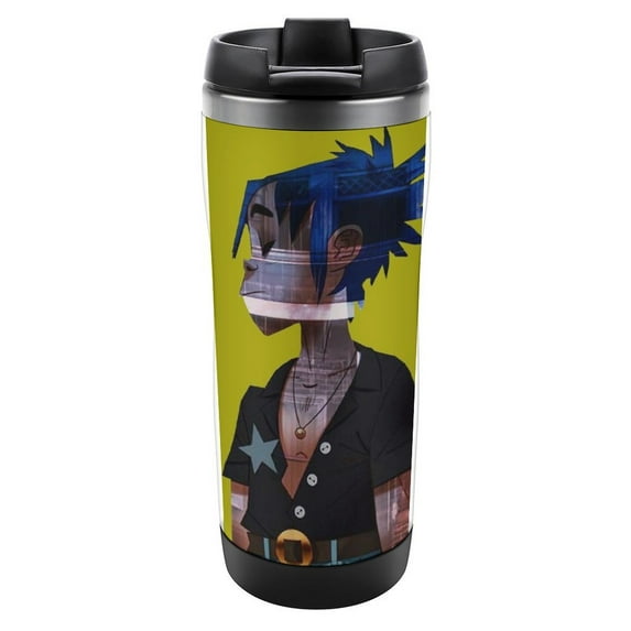 Gorillaz 2D Stainless Steel Water Cup Portable Travel Coffee Mug Thermos Bottle Unisex Insulated Mug Gift For Home Car Office Holiday