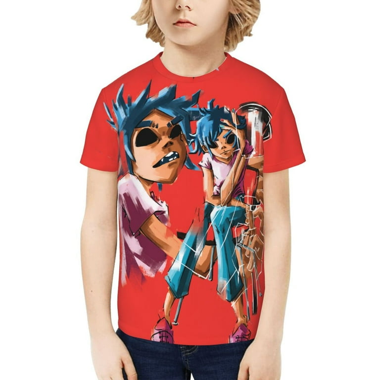 Gorillaz 2D Teenage T-shirt for Boy Girl Short Sleeve Graphic