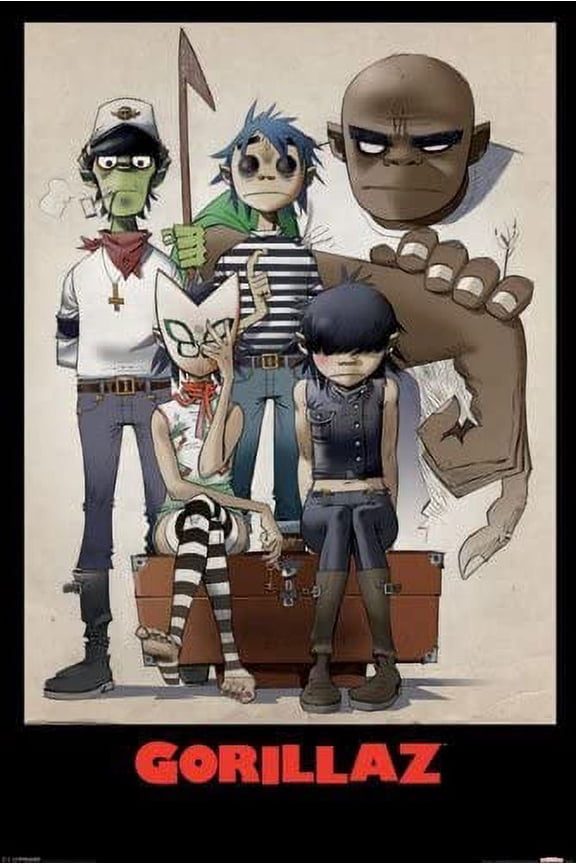 Gorillaz - All Here-Alternative Rock Music PosterFrameless Gift 12 x 18 inch(30cm x 46cm)