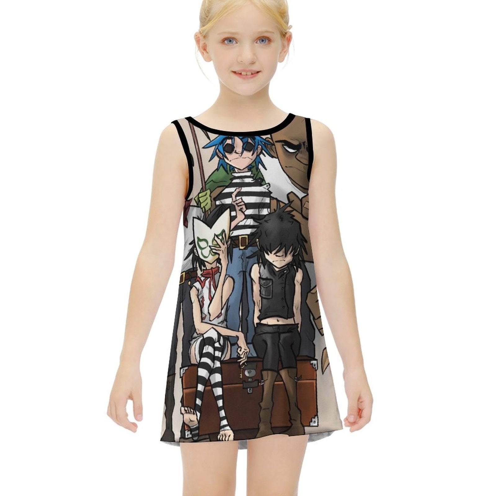 Gorillaz Animated Children's Sleeveless Dress 3D Printed Classical ...