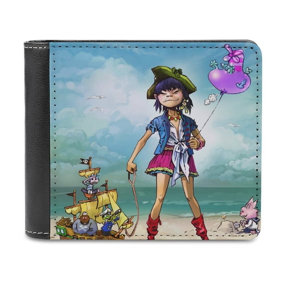 Gorillaz Anime Poster Music PU Leather Wallet With Card Slots Bifold Wallet Money Organizers Holder Gift Daily Wallet