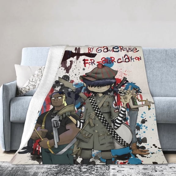 Gorillaz Blanket Gifts Soft Warm Throw Blanket Fleece Blankets for Bed Chair Car Sofa Couch Bedroom 60"x50"
