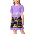 thumbnail image 1 of Gorillaz Girls Short Sleeve Dress Soft Cute Designs Dresses Casual T-Shirt Dress 150CM, 1 of 7