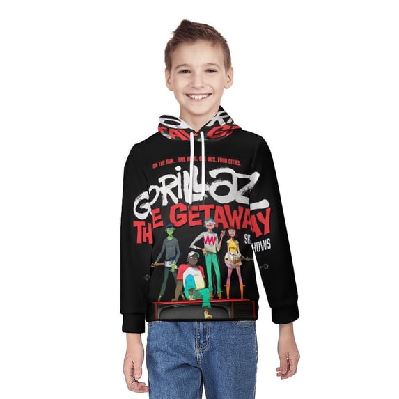 Gorillaz Kid Hoodies Boys Girls 3D Graphic Sweatshirt Long Sleeve Pullover Hoodie Casual Hooded Sweater Coat L