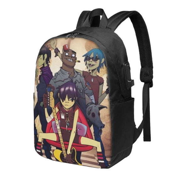 Gorillaz Laptop Backpack With Usb Charging Port Travel Backpack Computer Bag 17 Inch School Bookbag For Adult Teen