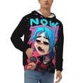 thumbnail image 1 of Gorillaz Men's Hoodie With Color Drawstrings Sweatshirt Hooded Pullover Print Winter Coat Jacket Large, 1 of 9