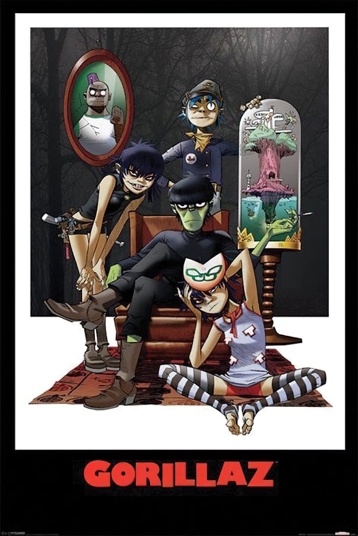Backsideworks GOREPLANTSEOUL ポスター Gorillaz - Música Poster Plastic Beach Family Portrait Tamanho: 24 x