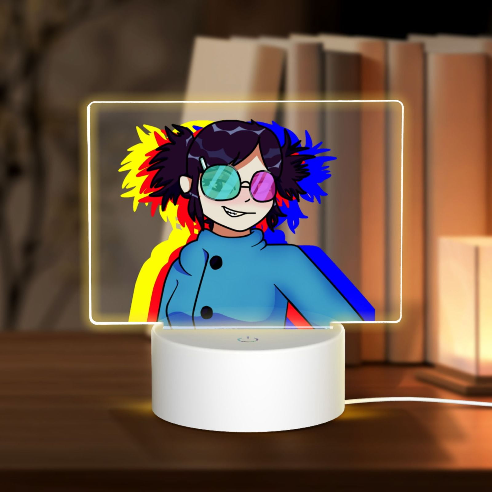 Gorillaz Noodle Singer Rectangular Acrylic Night Light Adjustable